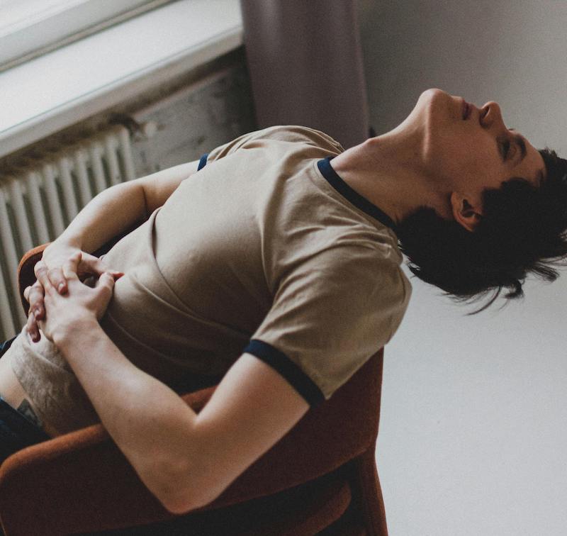 Sighing breath for instant relaxation at work or home.