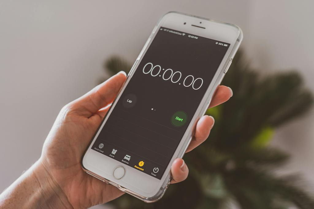 Coherent breathing guided by a mobile breathing app.