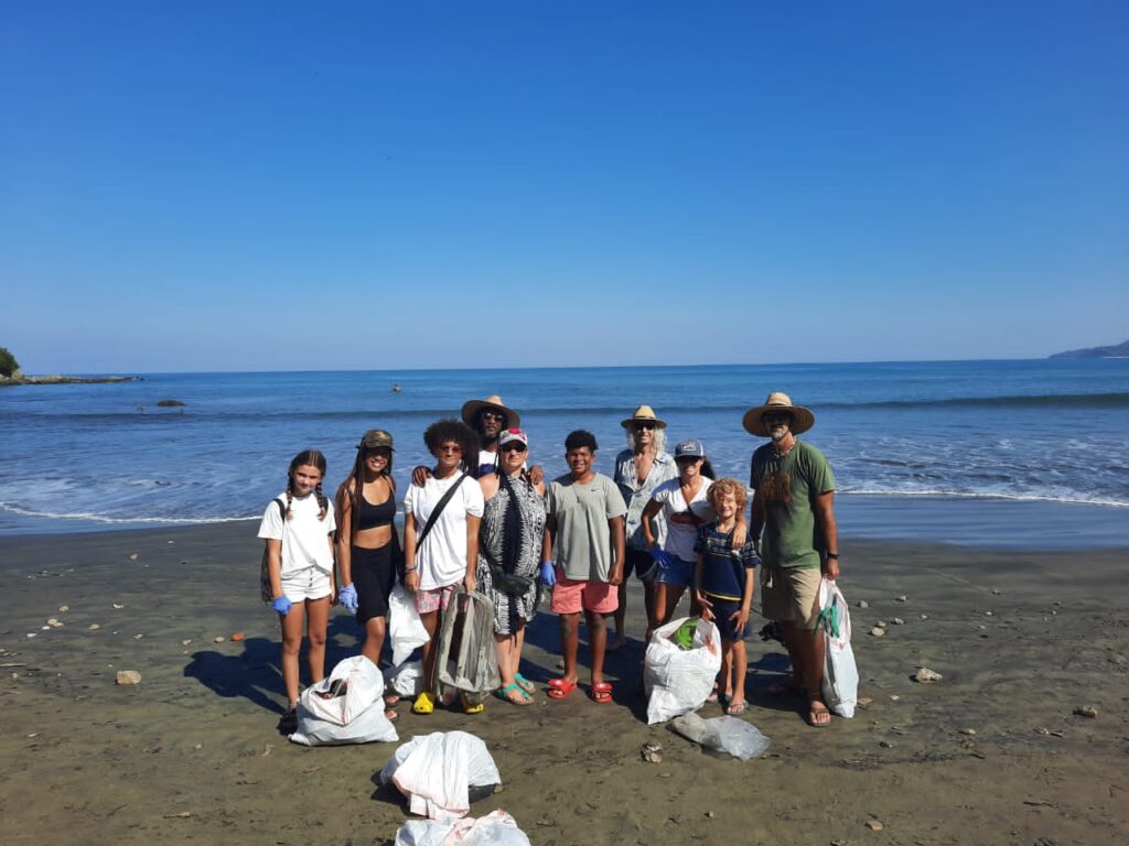 Beach cleanup in Sayulita for world wellness weekend