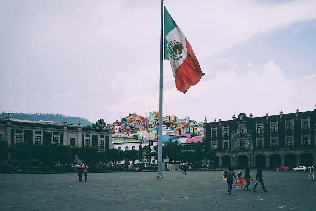 Mexican independence day flag raising