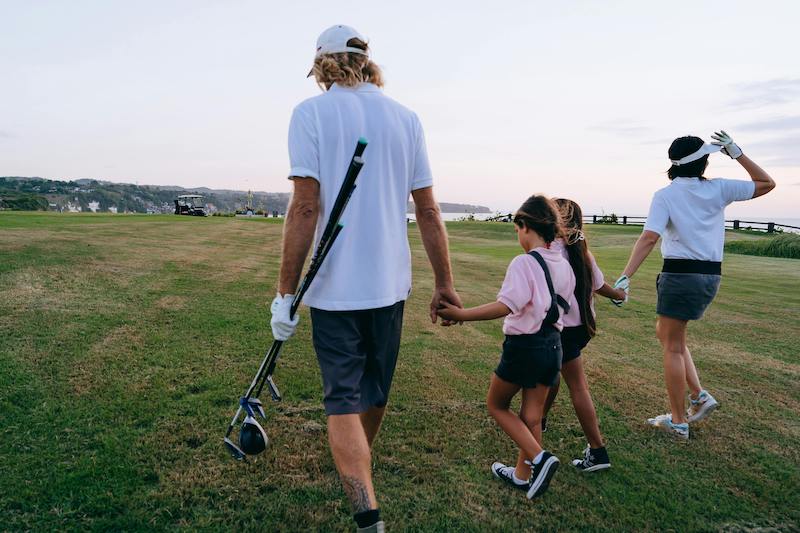 A sport like golf is a great way to spend time with family.