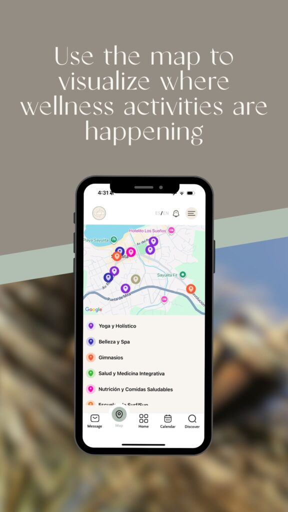 Whether you're a local, a visitor, or a digital nomad in Mexico, the EnForma App interactive map helps you find wellness services near you—from sound healing and cacao ceremonies to yoga flows and meditation. 
