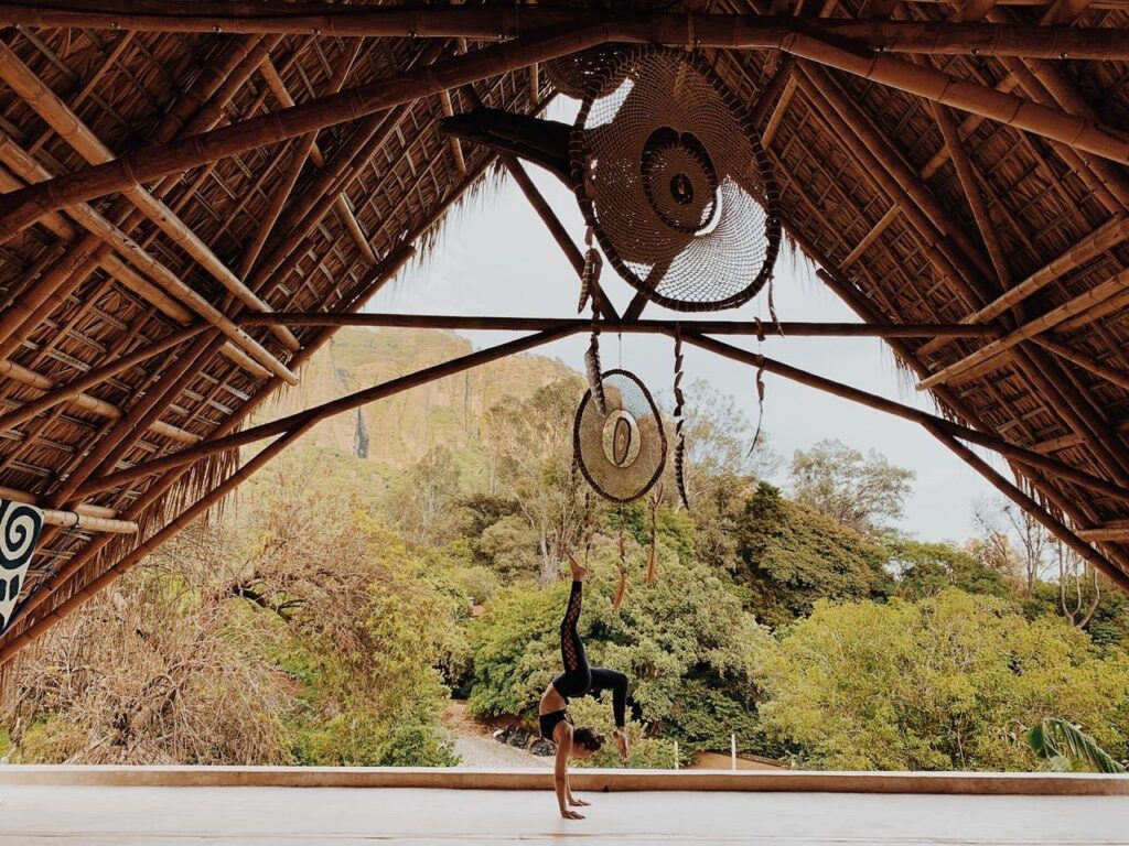 The yoga community in Tepoztlán is serious. Multiple traditions are represented — Ashtanga, Iyengar, Kundalini, Vinyasa, Yin, Tantra Yoga, Tibetan yoga.