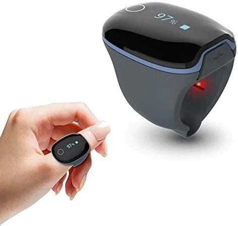 Lightweight sleep study ring worn on the finger for an at-home sleep apnea test